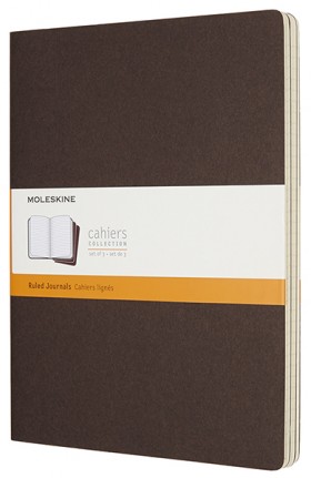 Набір зошитів Moleskine Cahier великий 19 х 25 см в лінію коричневий 