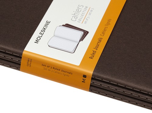 Набір зошитів Moleskine Cahier великий 19 х 25 см в лінію коричневий 
