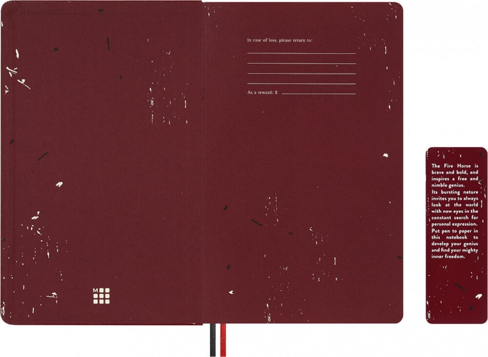 Подарунковий набір блокнот Moleskine Year of the Horse середній 13 х 21 см в лінію червоний та 4 олівця Blackwing