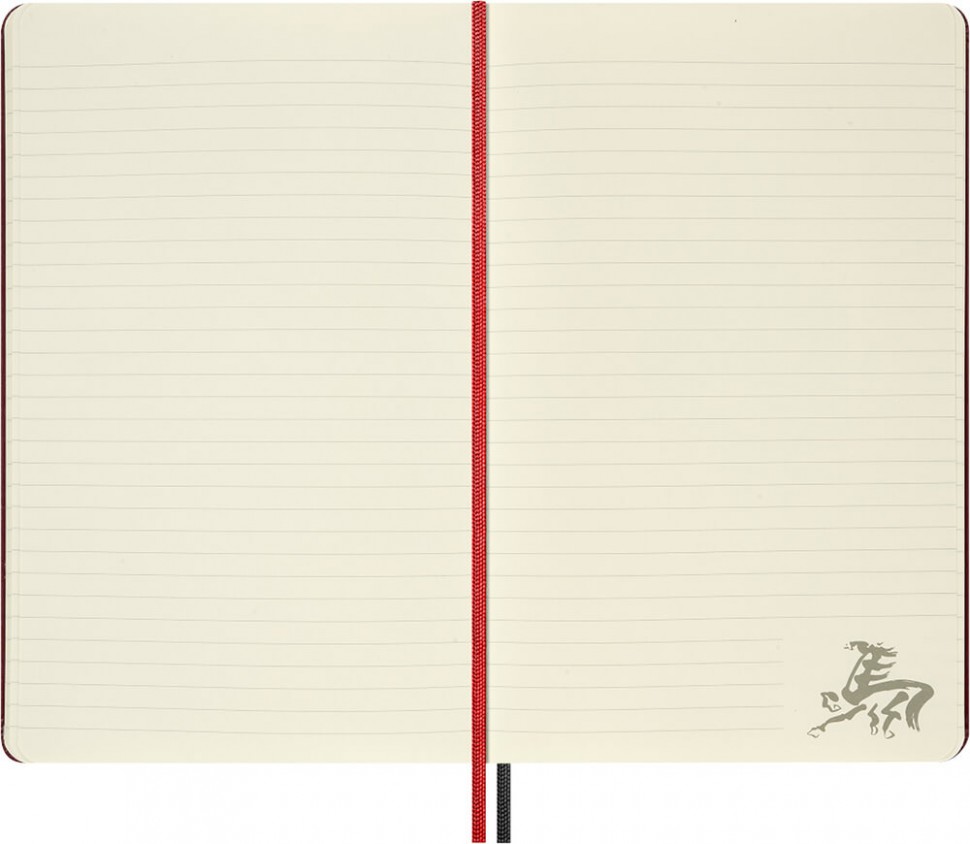 Подарунковий набір блокнот Moleskine Year of the Horse середній 13 х 21 см в лінію червоний та 4 олівця Blackwing