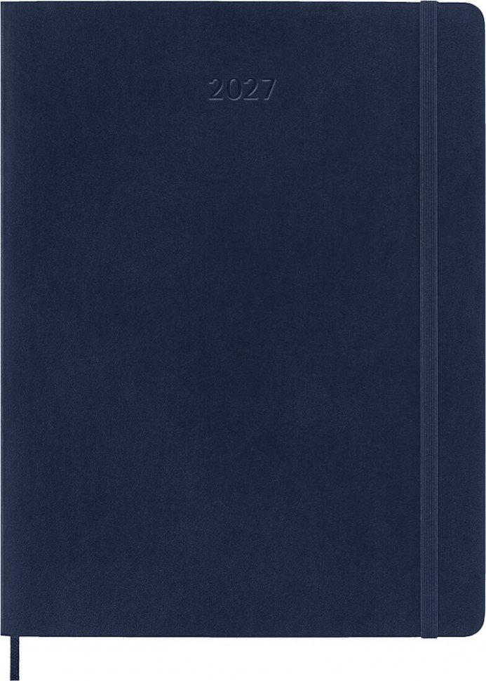 Щотижневик з місцем для записів Moleskine на 2027 рік великий 19 х 25 см сапфір м'який
