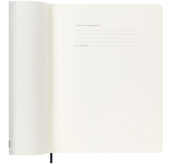 Щотижневик з місцем для записів Moleskine на 2027 рік великий 19 х 25 см сапфір м'який