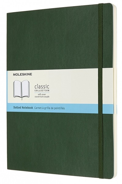 Блокнот Moleskine Classic великий 19 x 25 см в крапку миртовий зелений м'який