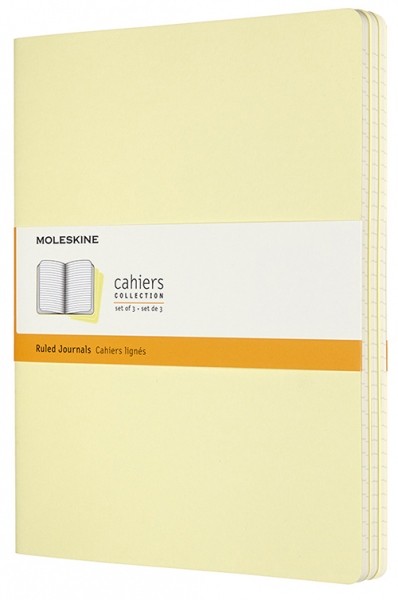 Набір зошитів Moleskine Cahier великий 19 х 25 см в лінію ніжний жовтий 