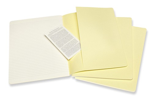Набір зошитів Moleskine Cahier великий 19 х 25 см в лінію ніжний жовтий 