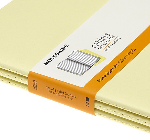 Набір зошитів Moleskine Cahier великий 19 х 25 см в лінію ніжний жовтий 