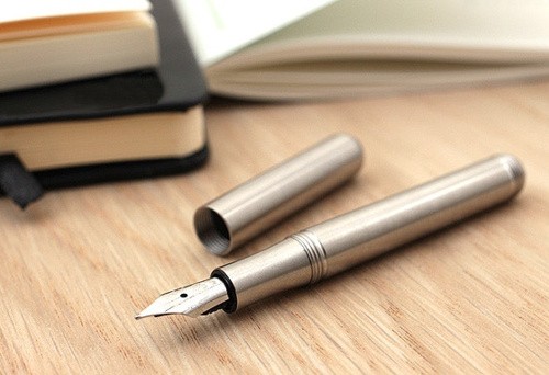 Чорнильна ручка Kaweco Liliput Stainless Steel сталева перо B (товсте)