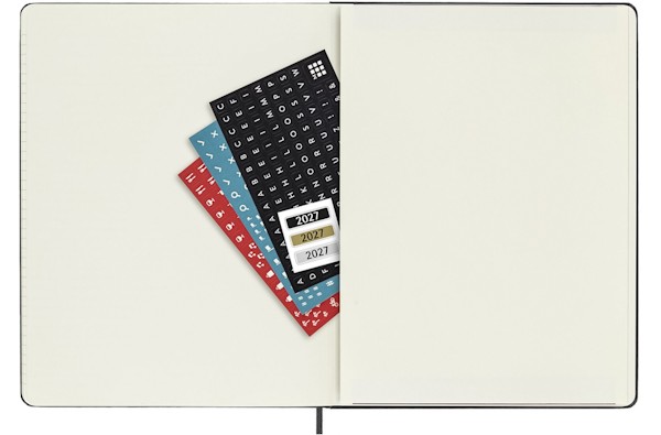 Щотижневик з місцем для записів Moleskine на 2027 рік великий 19 х 25 см чорний