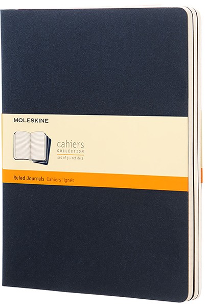 Набір зошитів Moleskine Cahier великий 19 х 25 см в лінію синій