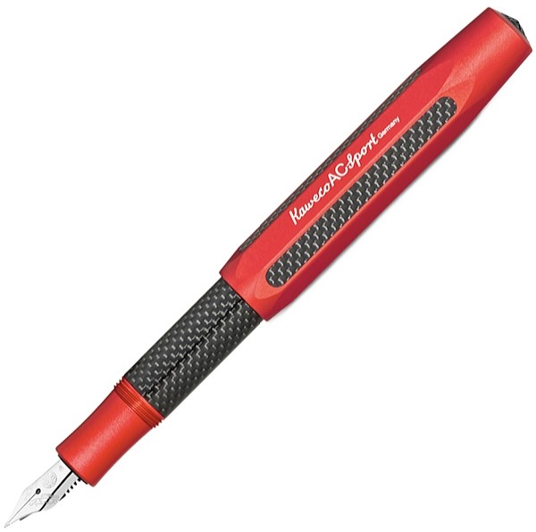 Чорнильна ручка Kaweco AC Sport Red червона алюміній та карбон перо M (середнє)