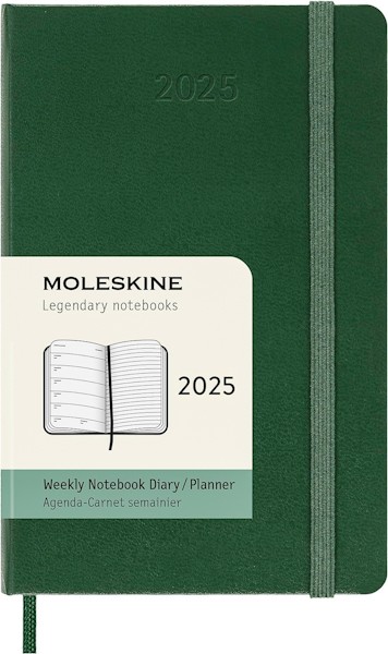 Щотижневик з місцем для записів Moleskine на 2025 рік кишеньковий 9 х 14 см миртовий зелений