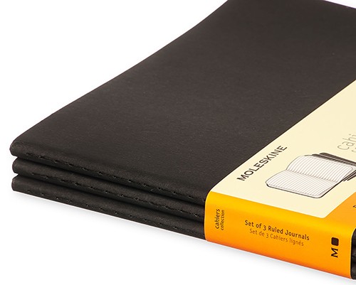 Набір зошитів Moleskine Cahier великий 19 х 25 см в лінію чорний 