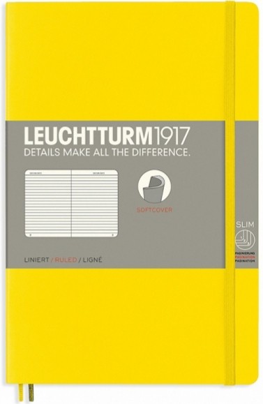 Блокнот Leuchtturm1917 Paperback B6 12,5 х 19 см в лінію лимонний