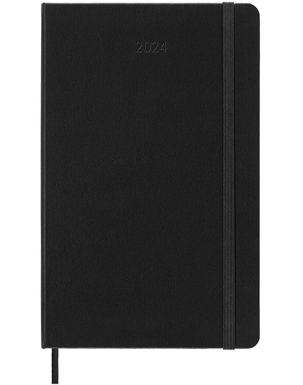 Вертикальний щотижневик Moleskine PRO на 2024 рік середній 13 х 21 см чорний