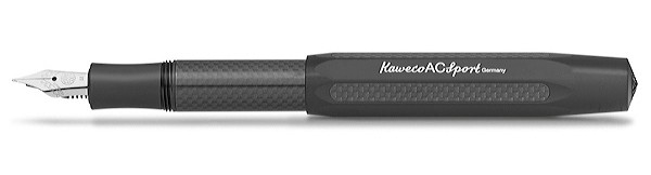 Чорнильна ручка Kaweco AC Sport Black чорна алюміній та карбон перо M (середнє)