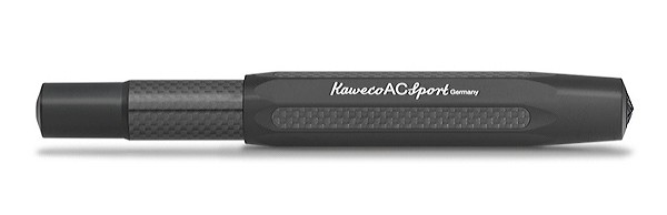 Чорнильна ручка Kaweco AC Sport Black чорна алюміній та карбон перо M (середнє)