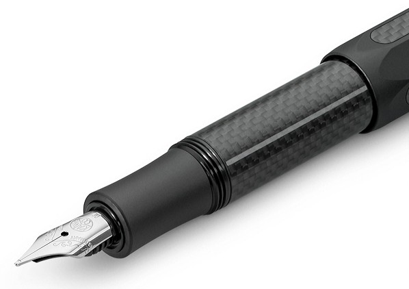 Чорнильна ручка Kaweco AC Sport Black чорна алюміній та карбон перо M (середнє)