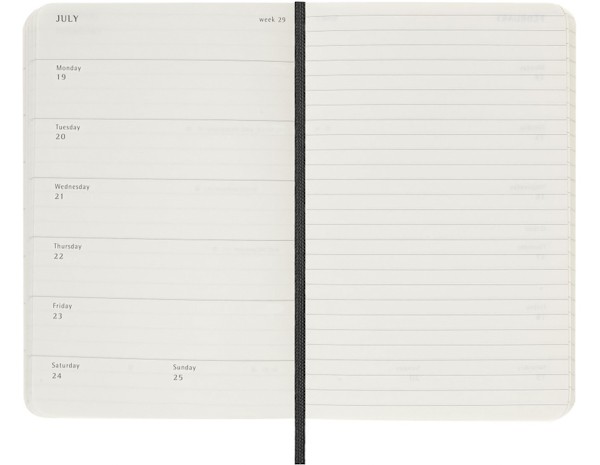 Щотижневик з місцем для записів Moleskine на 2027 рік кишеньковий 9 х 14 см чорний м'який