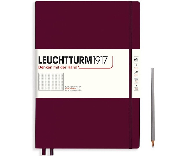 Блокнот Leuchtturm1917 Master Classic великий 22,5 х 31,5 см в крапку винний