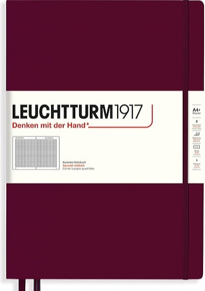 Блокнот Leuchtturm1917 Master Classic великий 22,5 х 31,5 см в клітинку винний