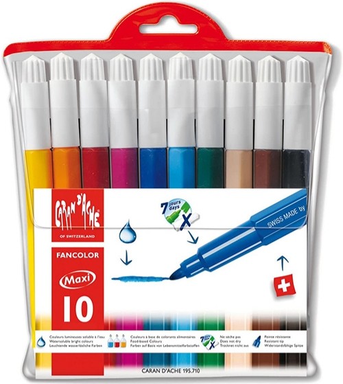 Набір акварельних фломастерів Caran d'Ache Fancolor Maxi 10 штук