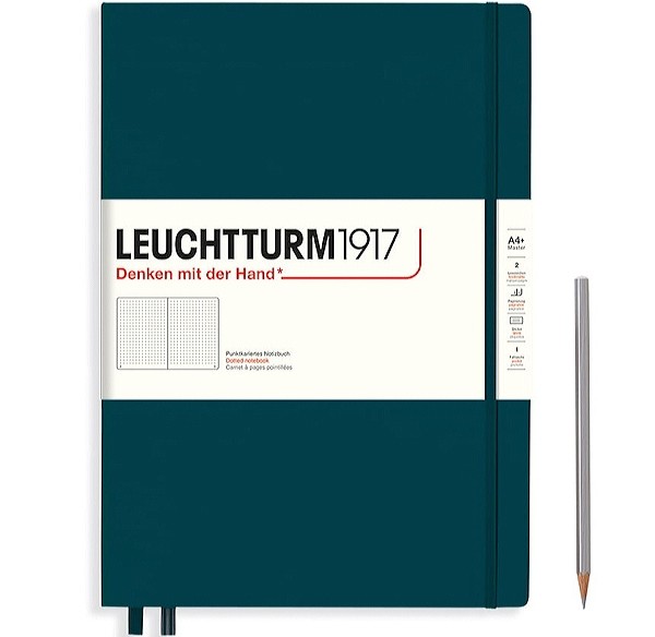 Блокнот Leuchtturm1917 Master Classic великий 22,5 х 31,5 см в крапку тихоокеанський зелений