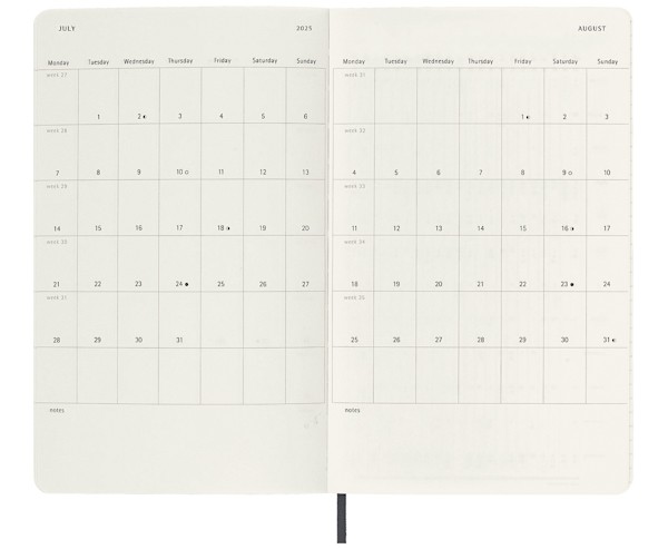 Щотижневик Moleskine 2024-2025 на 18 місяців середній 13 х 21 см сапфір м'який