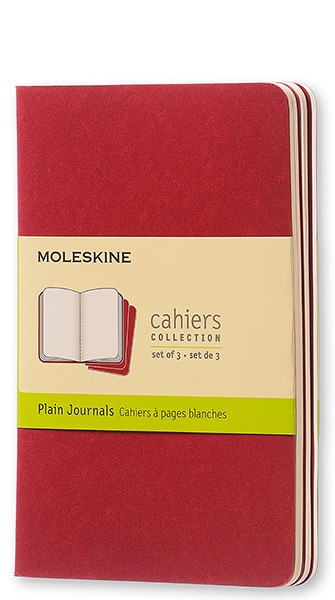 Набір зошитів Moleskine Cahier кишеньковий 9 х 14 см нелінований бордо