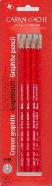 Набір олівців Caran d'Ache Edelweiss Red НВ 4 штуки