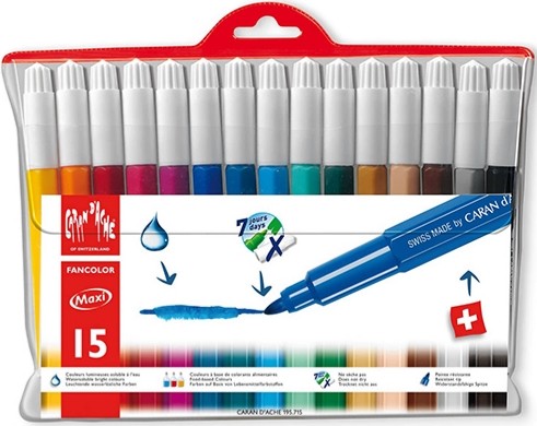 Набір акварельних фломастерів Caran d'Ache Fancolor Maxi 15 штук