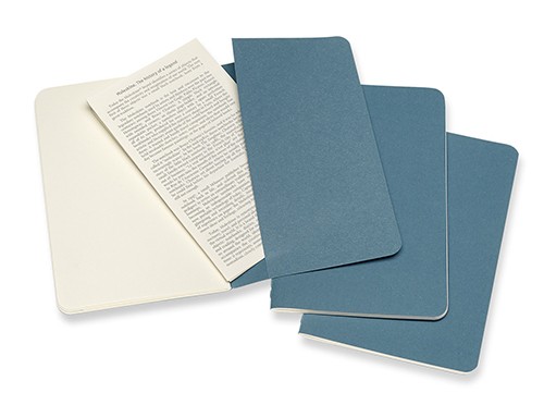 Набір зошитів Moleskine Cahier кишеньковий 9 х 14 см нелінований жвавий блакитний