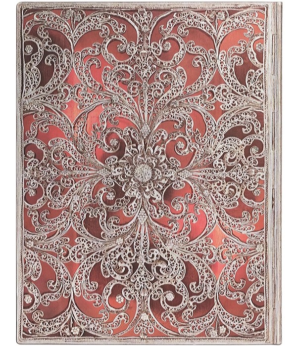 Блокнот Paperblanks Срібна Філігрань Гранат Flexi великий 18 х 23 см в лінію