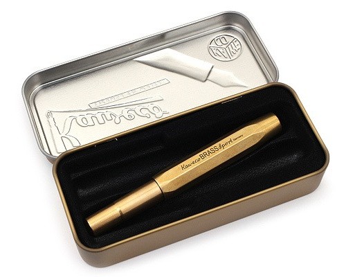 Чорнильна ручка Kaweco Brass Sport латунь перо F (тонке)