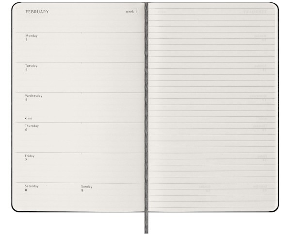 Щотижневик Moleskine 2024-2025 на 18 місяців середній 13 х 21см чорний