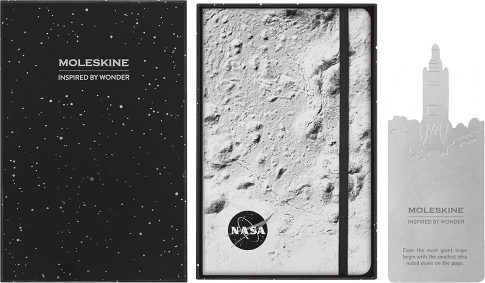 Блокнот Moleskine NASA середній 13 х 21 см в лінію в подарунковому боксі