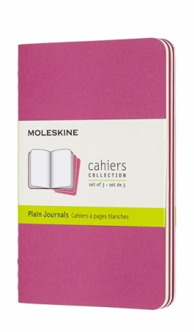 Набір зошитів Moleskine Cahier кишеньковий 9 х 14 см нелінований кінетичний рожевий 