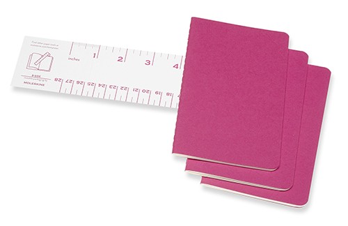 Набір зошитів Moleskine Cahier кишеньковий 9 х 14 см нелінований кінетичний рожевий 