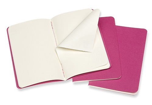 Набір зошитів Moleskine Cahier кишеньковий 9 х 14 см нелінований кінетичний рожевий 