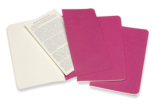 Набір зошитів Moleskine Cahier кишеньковий 9 х 14 см нелінований кінетичний рожевий 