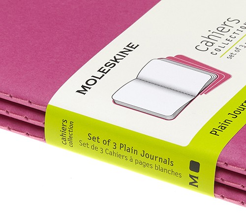 Набір зошитів Moleskine Cahier кишеньковий 9 х 14 см нелінований кінетичний рожевий 