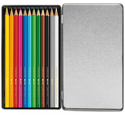 Набір акварельних олівців Caran d'Ache School Line 12 штук + бокс