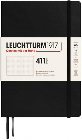Блокнот Leuchtturm1917 Edition 411 середній 14,5 х 21 см в крапку чорний