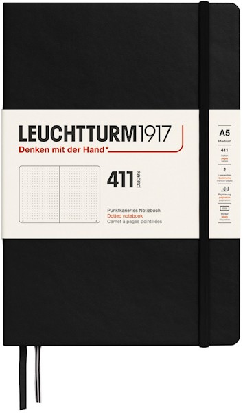 Блокнот Leuchtturm1917 Edition 411 середній 14,5 х 21 см в крапку чорний