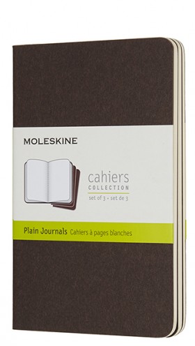 Набір зошитів Moleskine Cahier кишеньковий 9 х 14 см нелінований коричневий