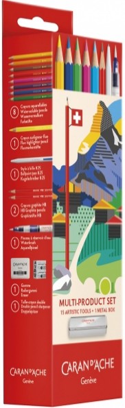 Набір Caran d'Ache School Line Multiproduct 15 предметів + бокс