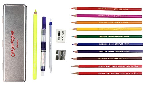 Набір Caran d'Ache School Line Multiproduct 15 предметів + бокс