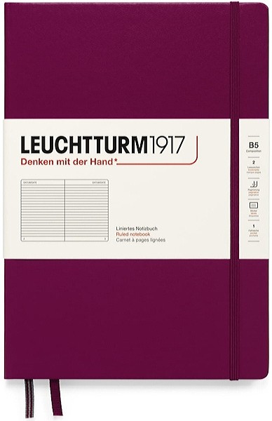 Блокнот Leuchtturm1917 Composition В5 17,8 х 25,4 см в лінію винний