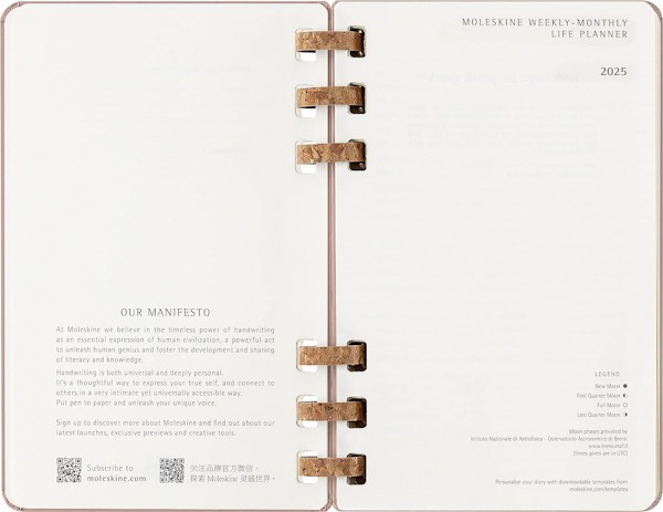 Щотижневик Moleskine 2025 Spiral середній 13 х 21 см мигдальний