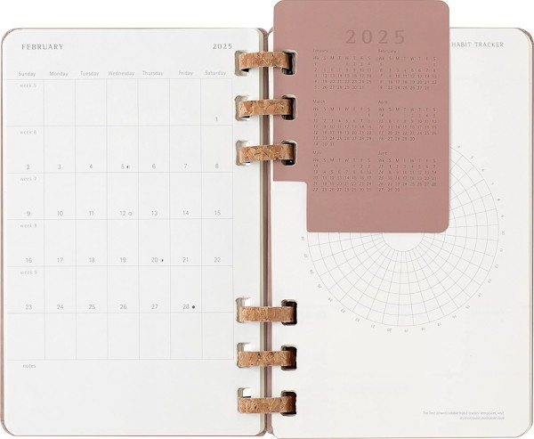 Щотижневик Moleskine 2025 Spiral середній 13 х 21 см мигдальний