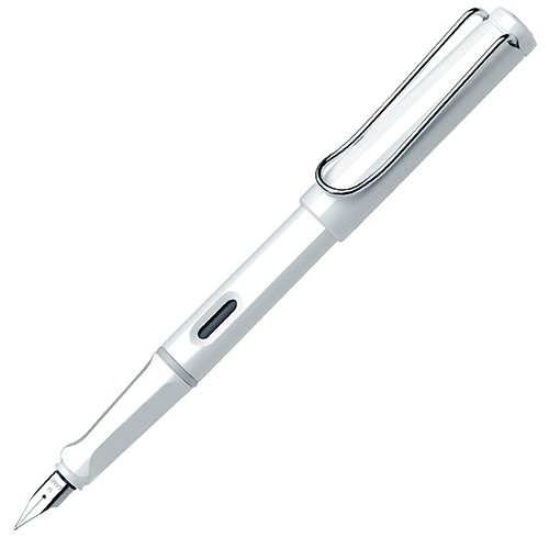 Чорнильна ручка Lamy Safari біла перо F (тонке)
